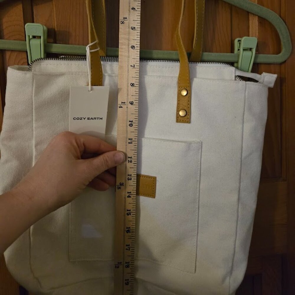 NWT Cozy Earth white small tote cotton canvas bag - Picture 6 of 6